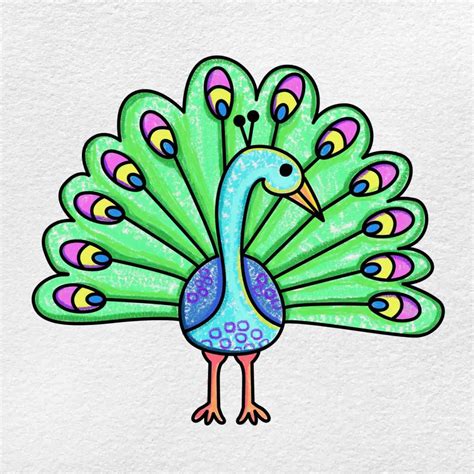 peacock drawing easy|More.